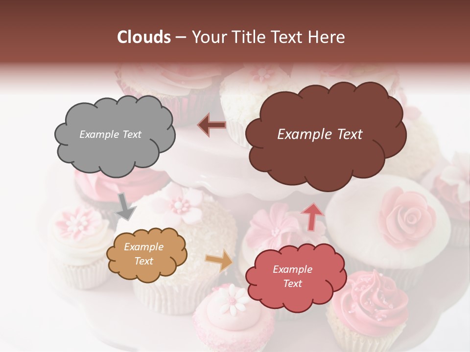 A Pink Cake With Cupcakes On Top Of It PowerPoint Template