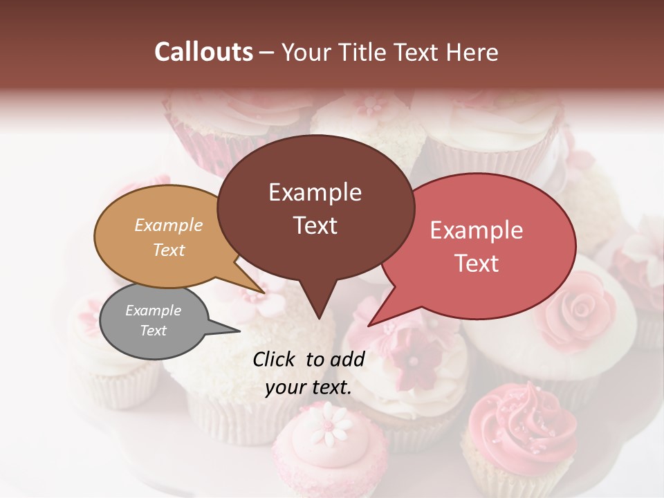 A Pink Cake With Cupcakes On Top Of It PowerPoint Template