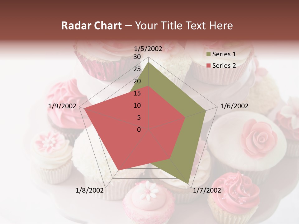 A Pink Cake With Cupcakes On Top Of It PowerPoint Template