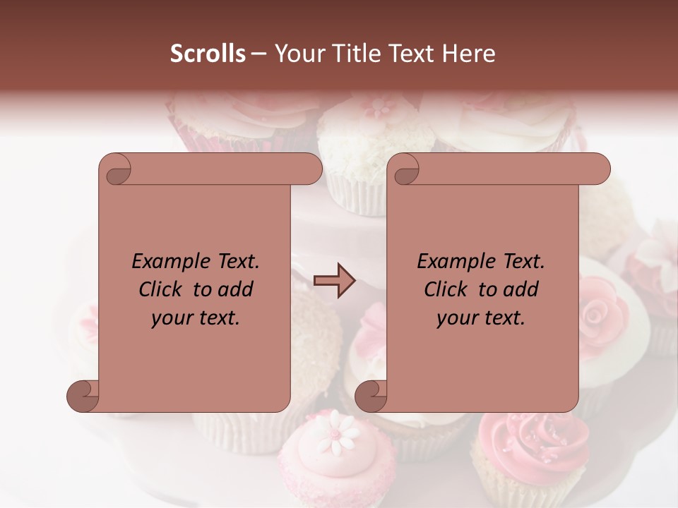 A Pink Cake With Cupcakes On Top Of It PowerPoint Template