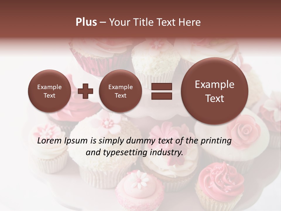 A Pink Cake With Cupcakes On Top Of It PowerPoint Template
