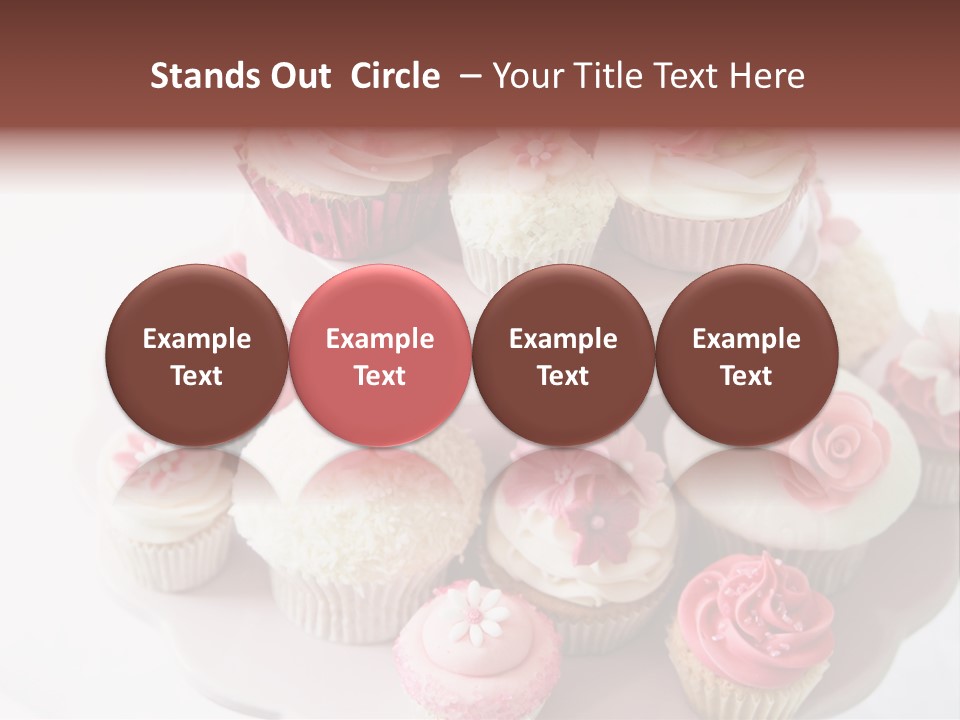 A Pink Cake With Cupcakes On Top Of It PowerPoint Template