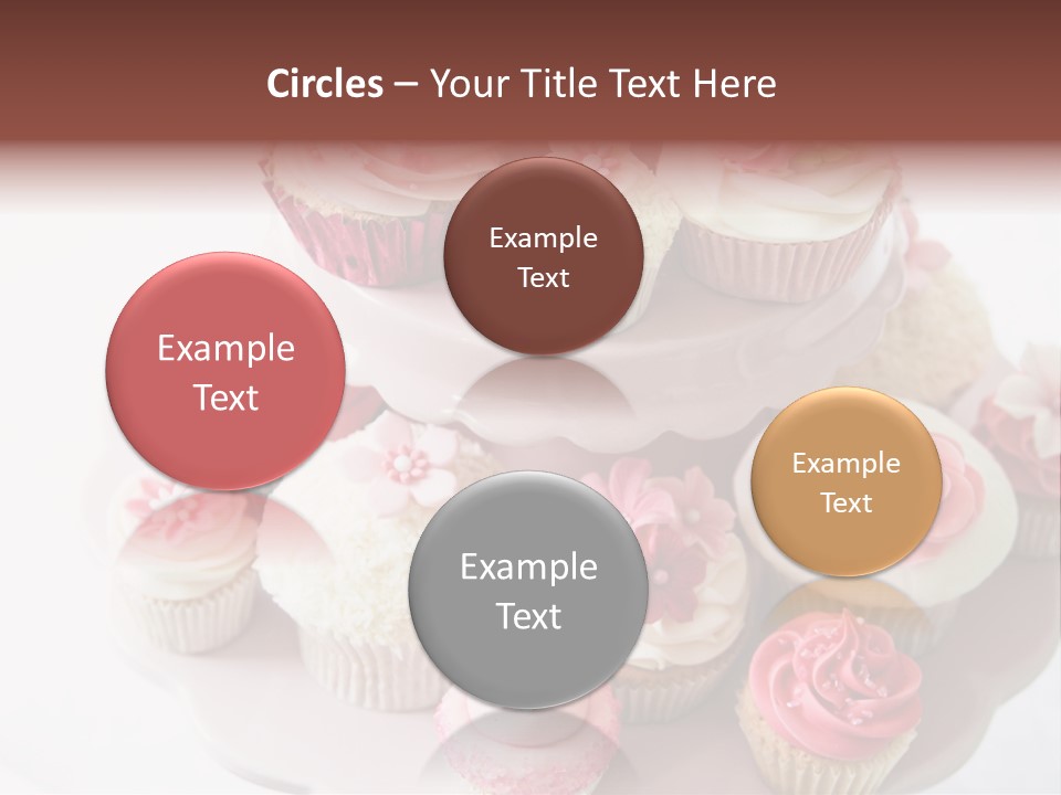 A Pink Cake With Cupcakes On Top Of It PowerPoint Template