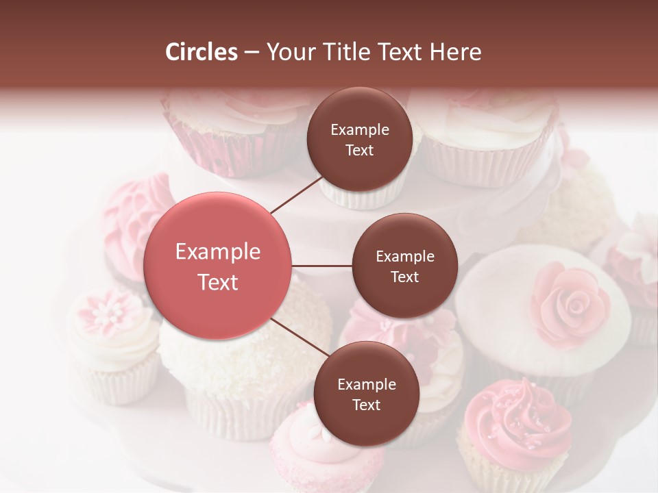 A Pink Cake With Cupcakes On Top Of It PowerPoint Template