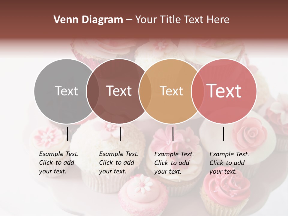 A Pink Cake With Cupcakes On Top Of It PowerPoint Template
