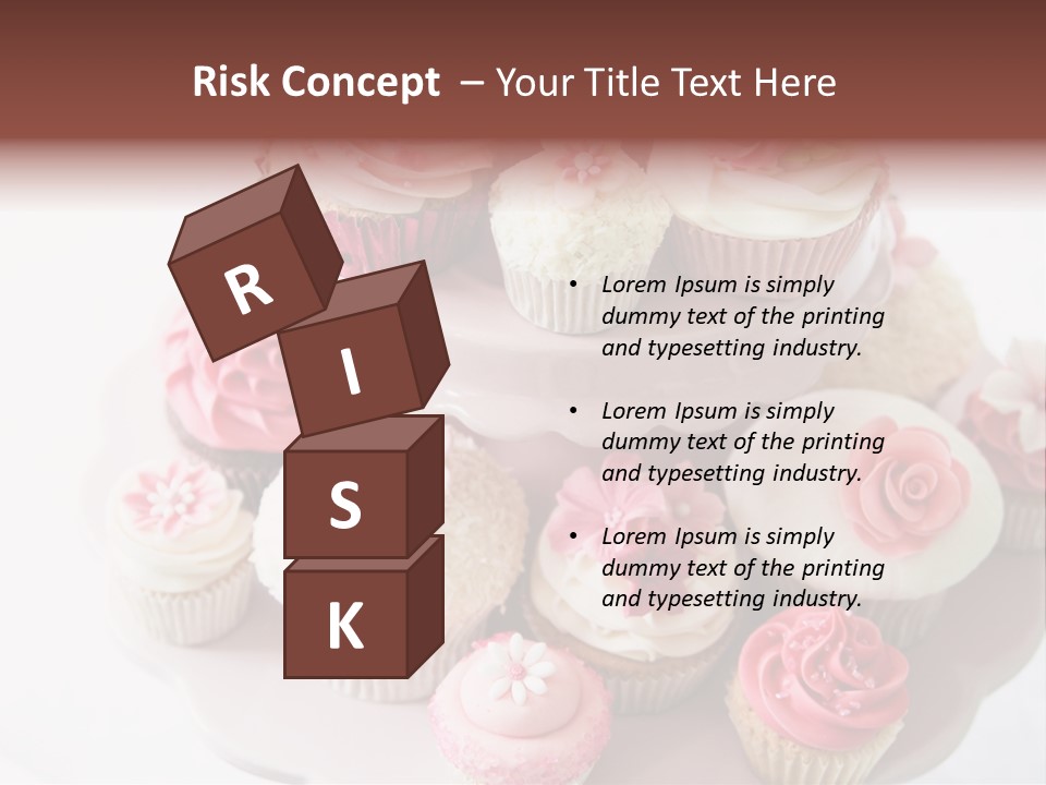 A Pink Cake With Cupcakes On Top Of It PowerPoint Template