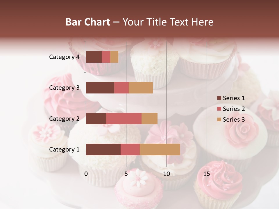 A Pink Cake With Cupcakes On Top Of It PowerPoint Template