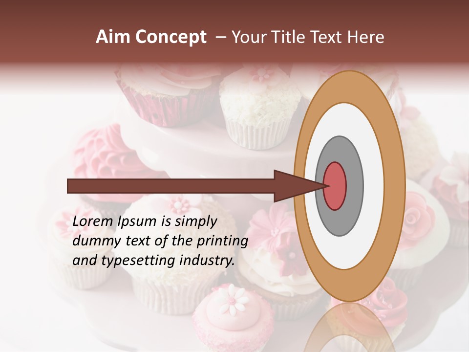 A Pink Cake With Cupcakes On Top Of It PowerPoint Template