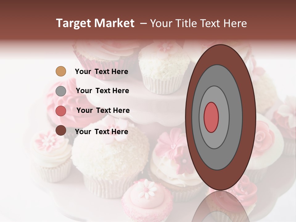 A Pink Cake With Cupcakes On Top Of It PowerPoint Template