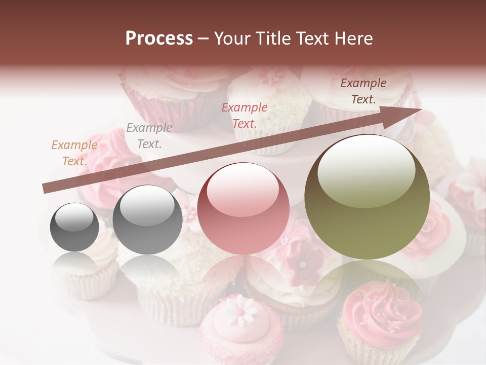 A Pink Cake With Cupcakes On Top Of It PowerPoint Template