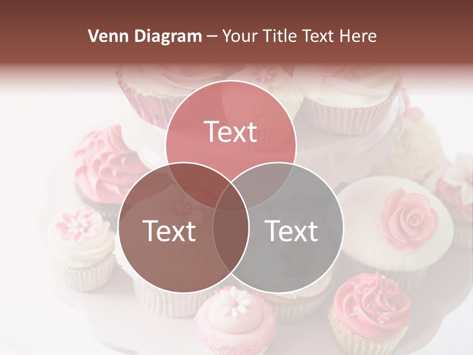 A Pink Cake With Cupcakes On Top Of It PowerPoint Template
