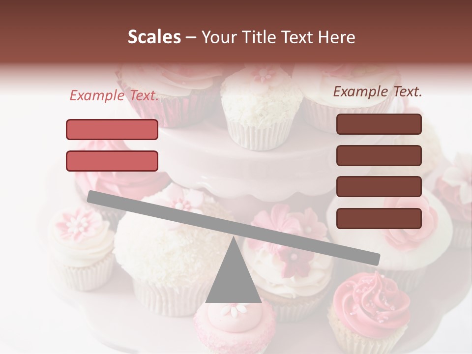 A Pink Cake With Cupcakes On Top Of It PowerPoint Template