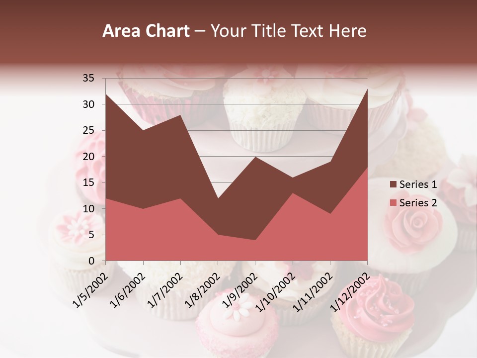 A Pink Cake With Cupcakes On Top Of It PowerPoint Template