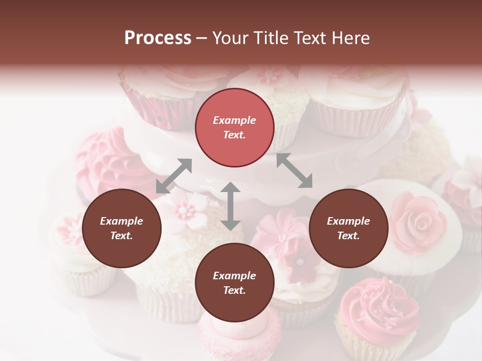 A Pink Cake With Cupcakes On Top Of It PowerPoint Template