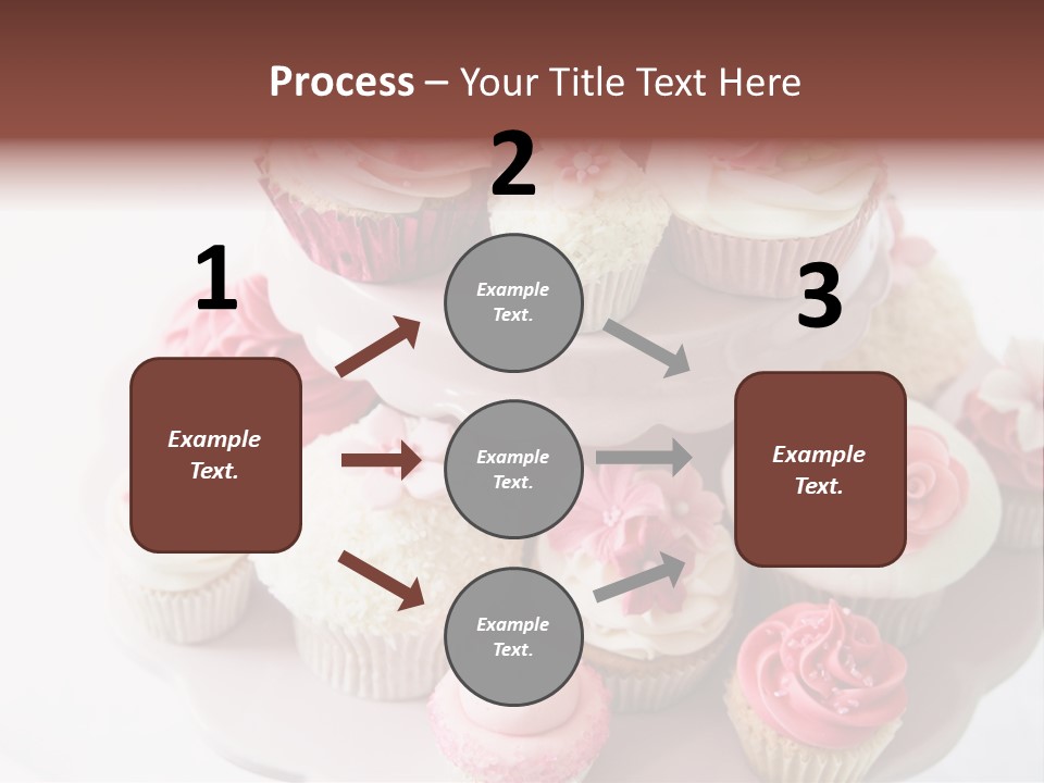 A Pink Cake With Cupcakes On Top Of It PowerPoint Template