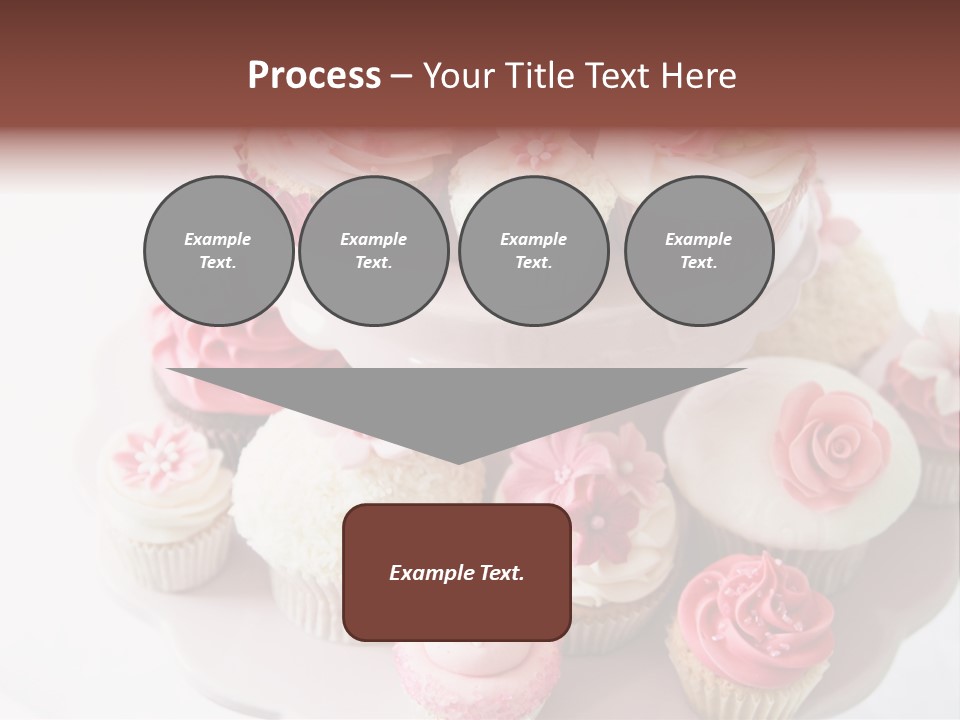 A Pink Cake With Cupcakes On Top Of It PowerPoint Template