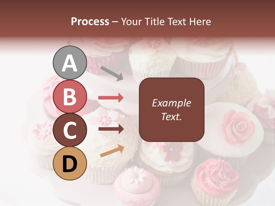 A Pink Cake With Cupcakes On Top Of It PowerPoint Template