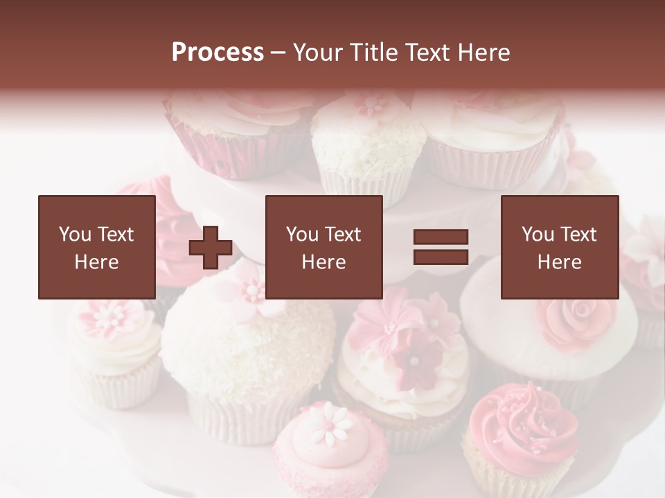 A Pink Cake With Cupcakes On Top Of It PowerPoint Template