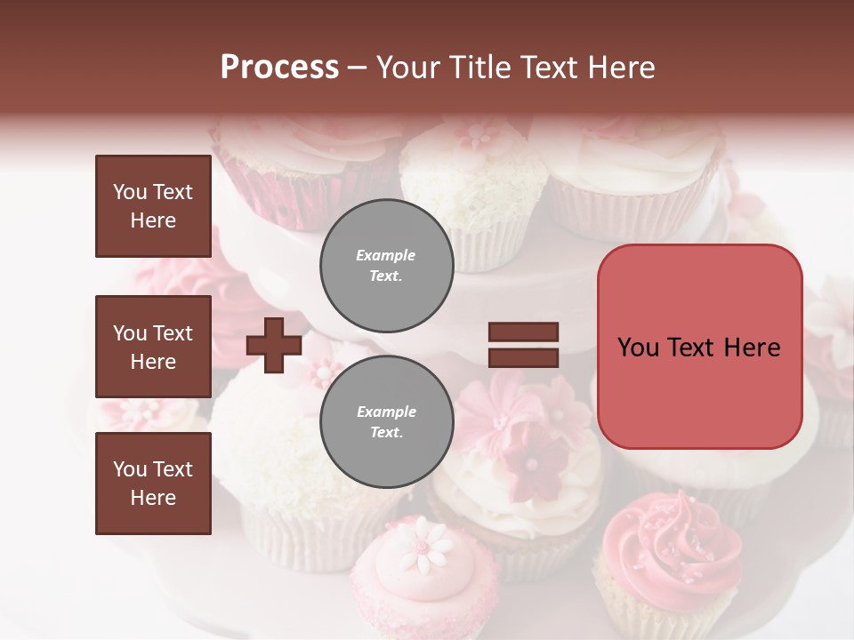 A Pink Cake With Cupcakes On Top Of It PowerPoint Template