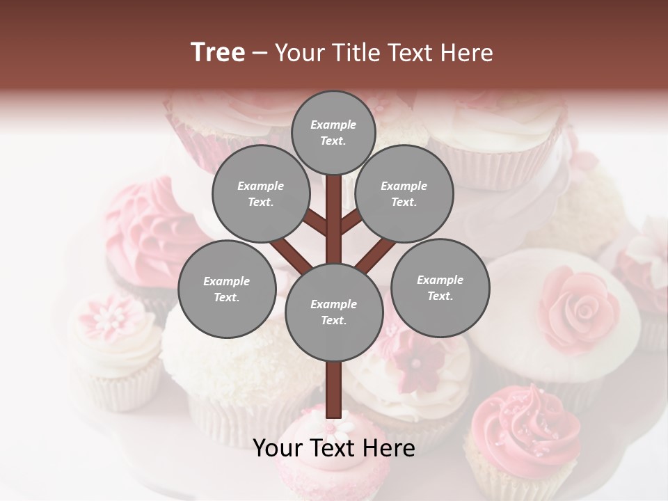A Pink Cake With Cupcakes On Top Of It PowerPoint Template