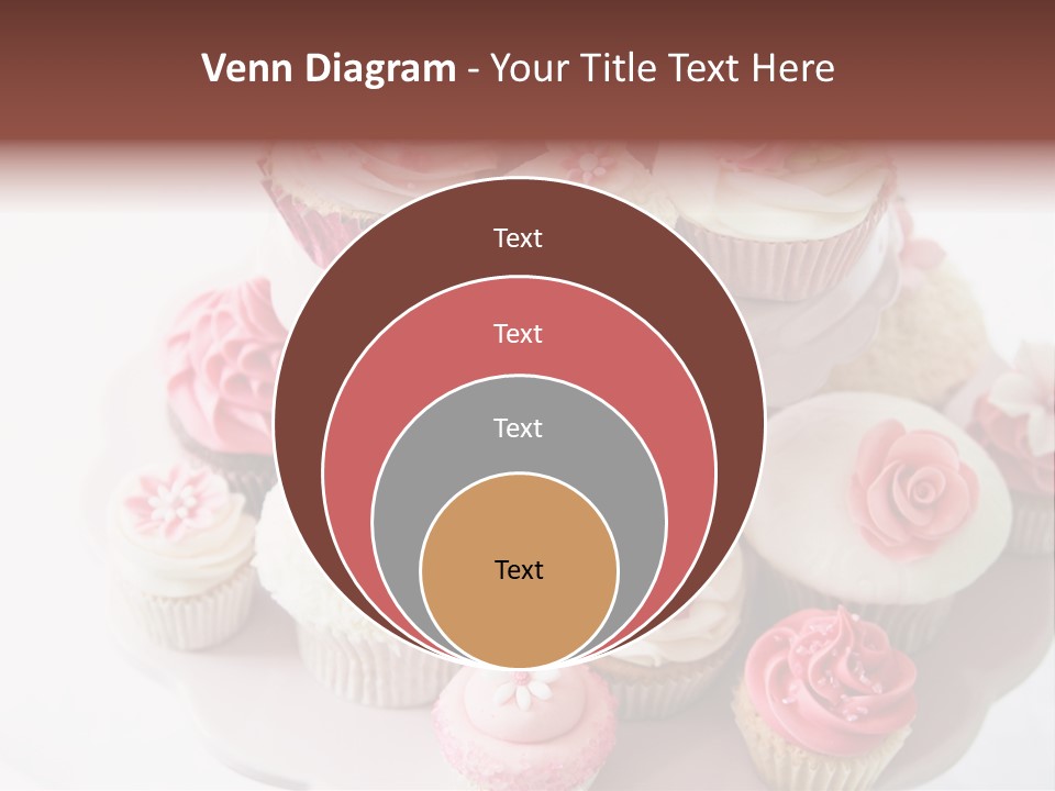 A Pink Cake With Cupcakes On Top Of It PowerPoint Template