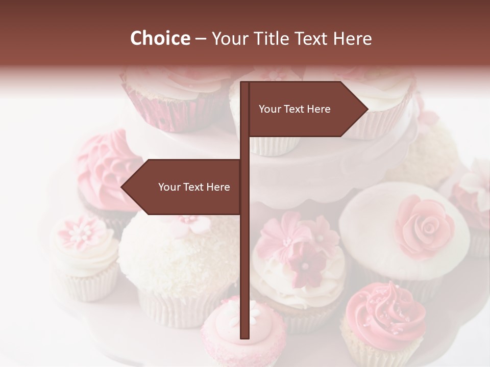 A Pink Cake With Cupcakes On Top Of It PowerPoint Template