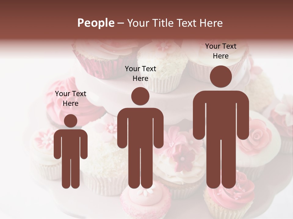 A Pink Cake With Cupcakes On Top Of It PowerPoint Template
