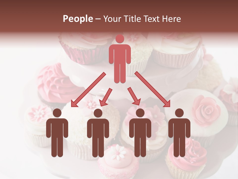 A Pink Cake With Cupcakes On Top Of It PowerPoint Template