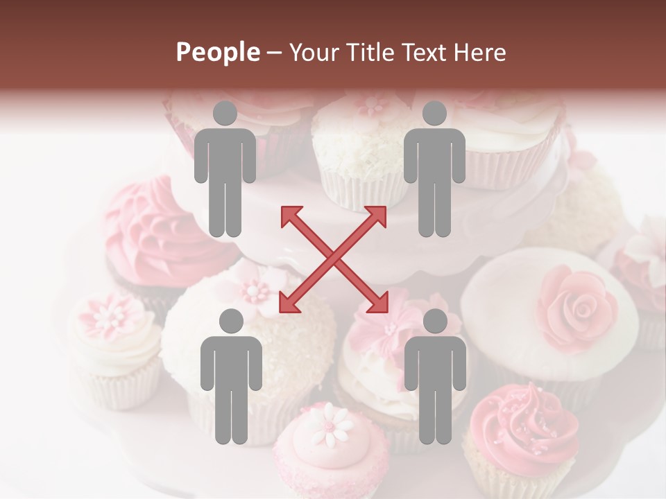 A Pink Cake With Cupcakes On Top Of It PowerPoint Template