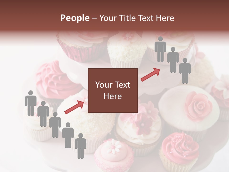 A Pink Cake With Cupcakes On Top Of It PowerPoint Template