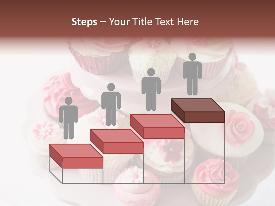 A Pink Cake With Cupcakes On Top Of It PowerPoint Template