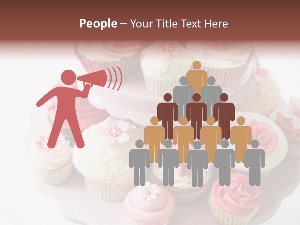 A Pink Cake With Cupcakes On Top Of It PowerPoint Template