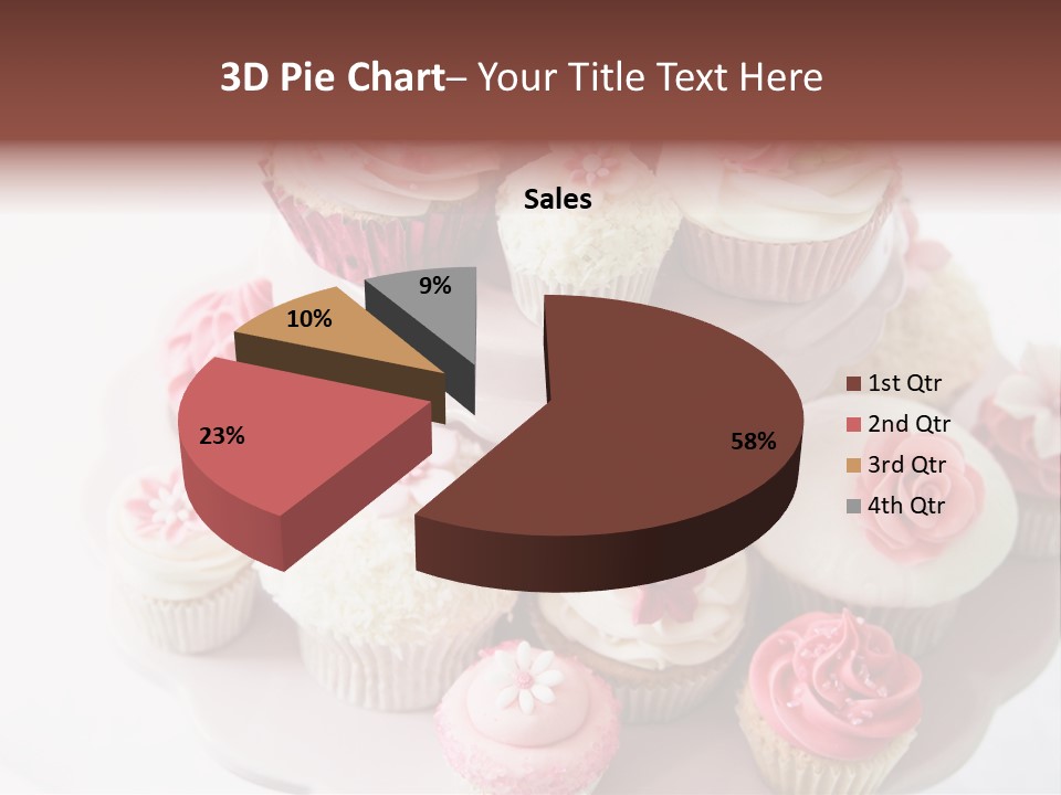 A Pink Cake With Cupcakes On Top Of It PowerPoint Template