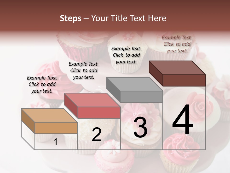 A Pink Cake With Cupcakes On Top Of It PowerPoint Template