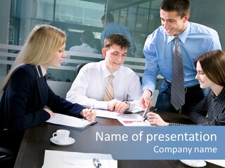 Young Corporate Staff PowerPoint Template