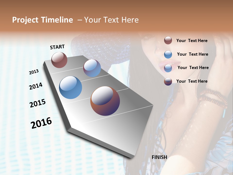 Girl Relaxation Colorful PowerPoint Template