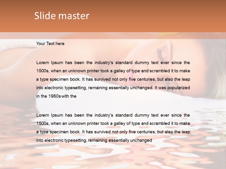 A Woman Laying Down In The Water With A Yellow Flower On Her Head PowerPoint Template