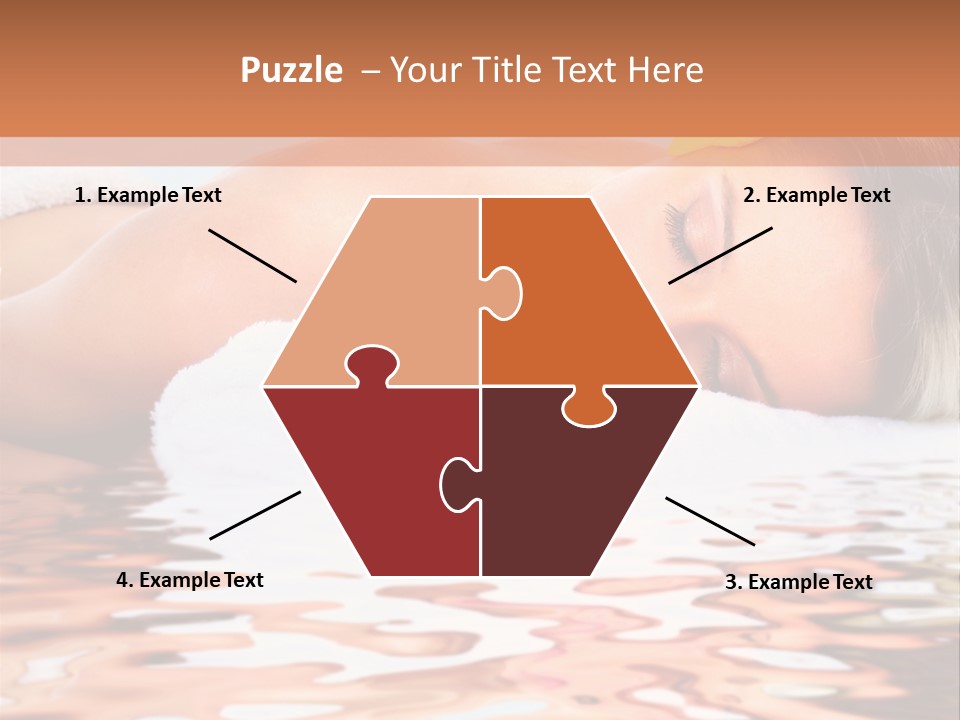 A Woman Laying Down In The Water With A Yellow Flower On Her Head PowerPoint Template