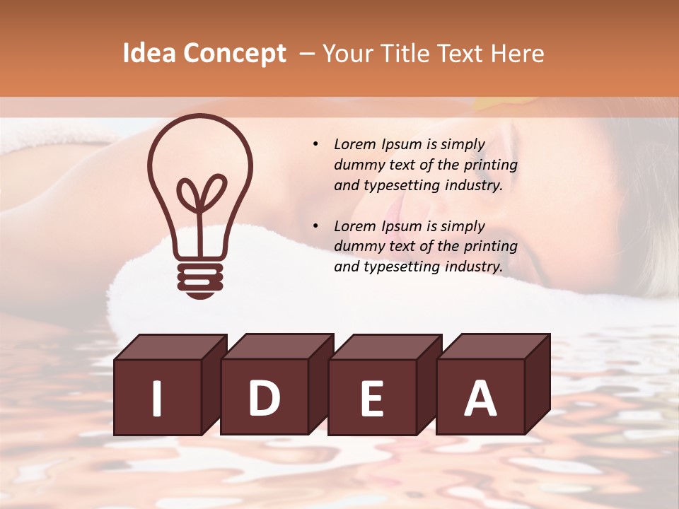 A Woman Laying Down In The Water With A Yellow Flower On Her Head PowerPoint Template