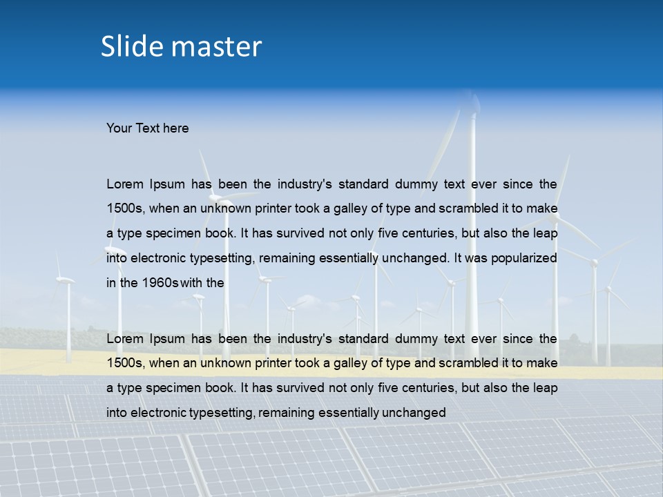 Solar Panel Elektrizitaet Eco PowerPoint Template