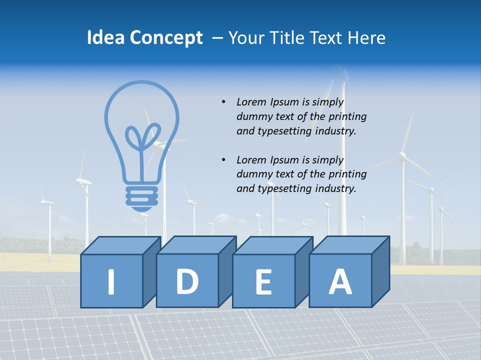 Solar Panel Elektrizitaet Eco PowerPoint Template