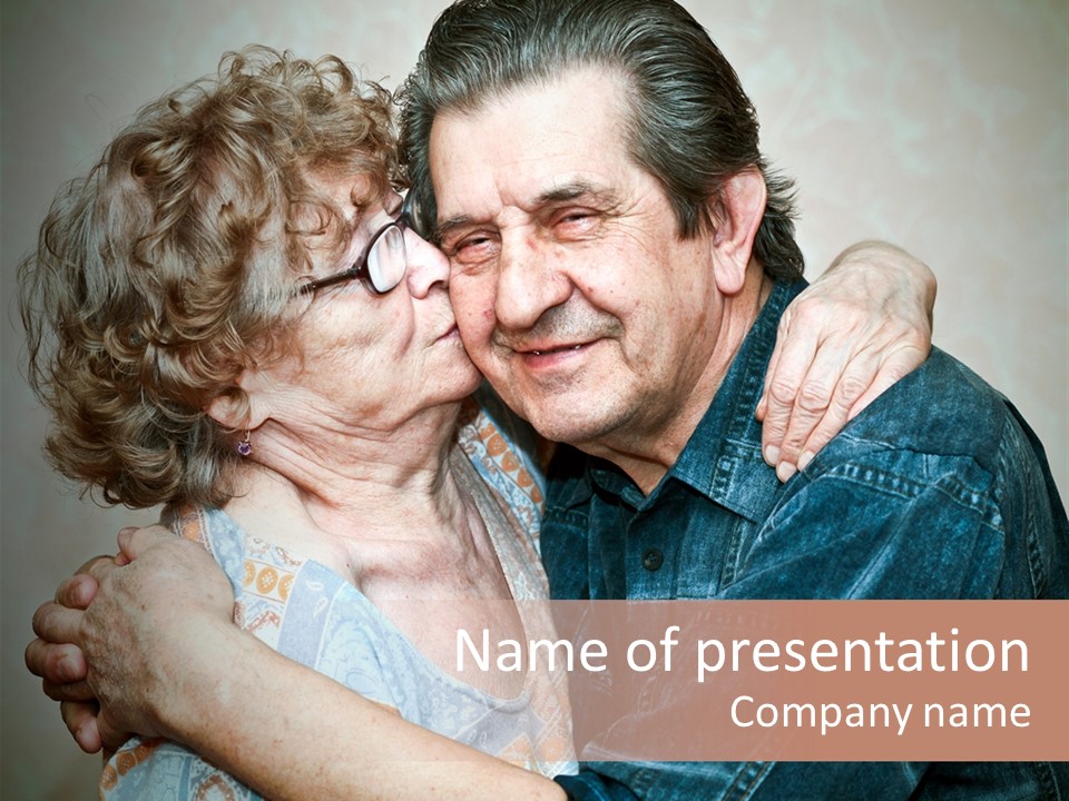 Two Kiss Retirement PowerPoint Template