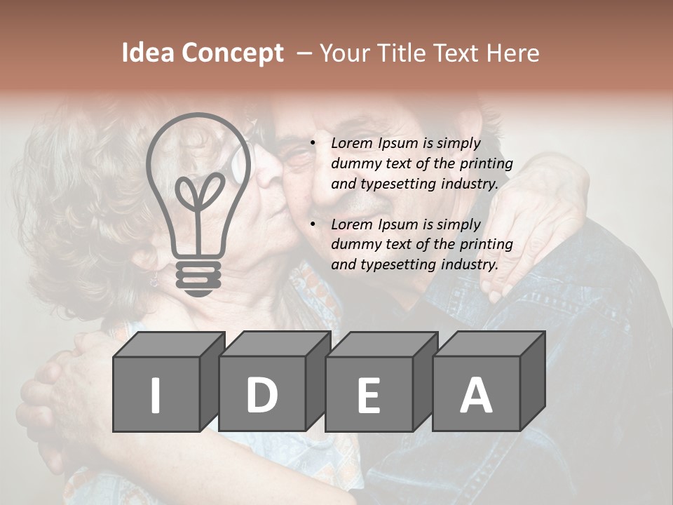 Two Kiss Retirement PowerPoint Template