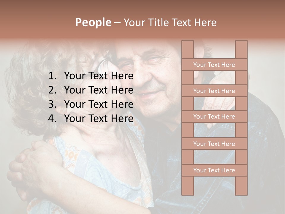 Two Kiss Retirement PowerPoint Template