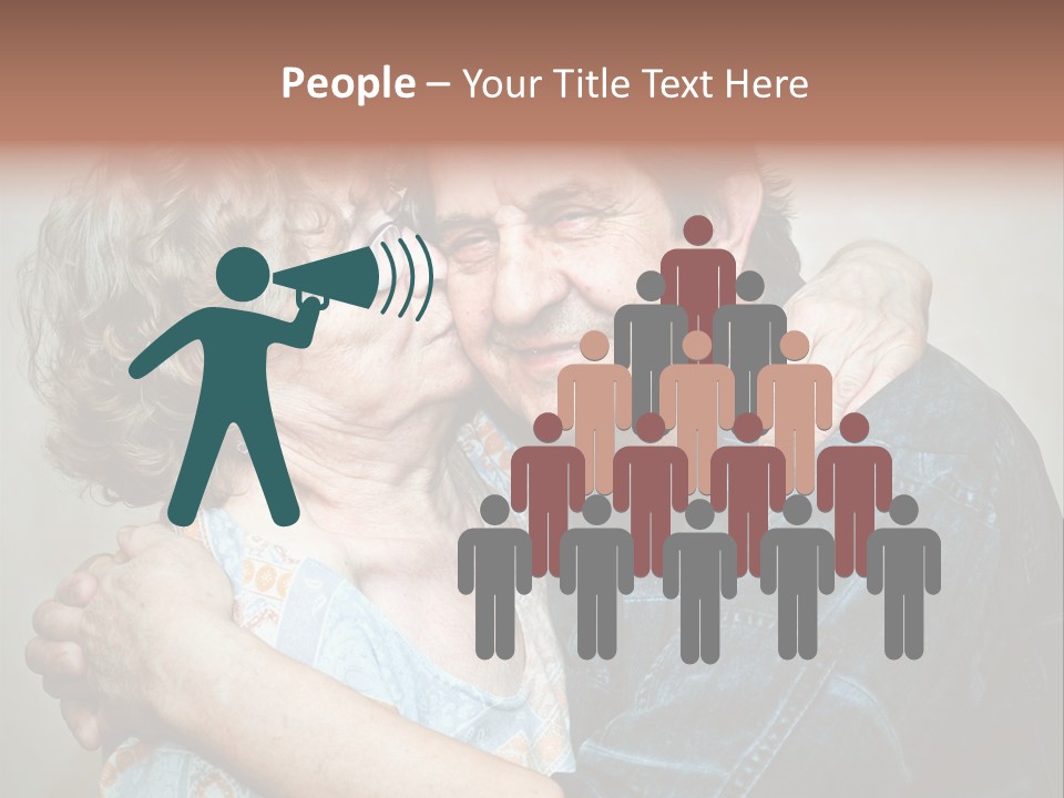 Two Kiss Retirement PowerPoint Template