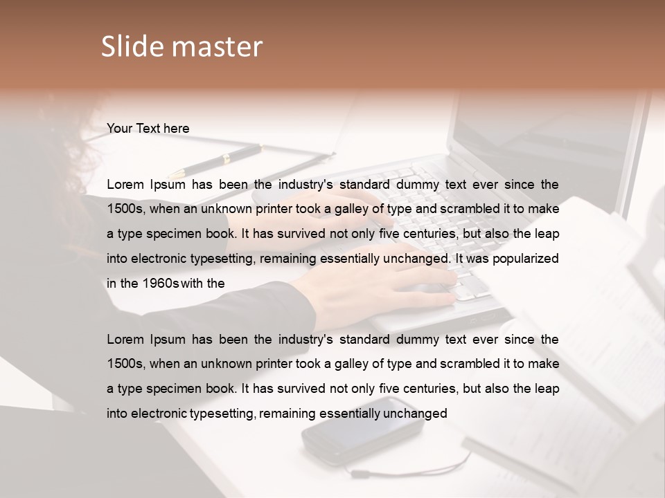 Closeup Busy Device PowerPoint Template