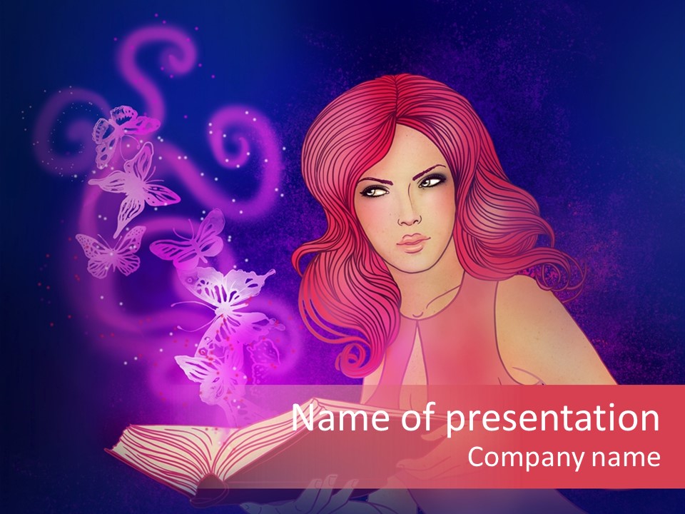 Female Miracle Ginger PowerPoint Template