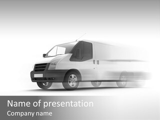 Shuttle Truck Tourist PowerPoint Template