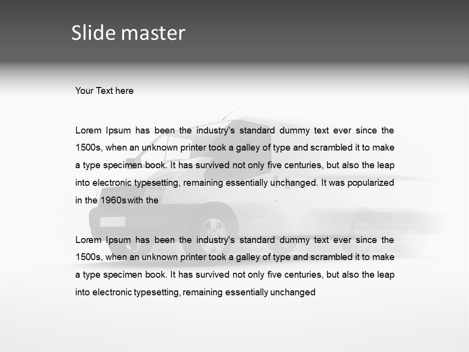 Shuttle Truck Tourist PowerPoint Template