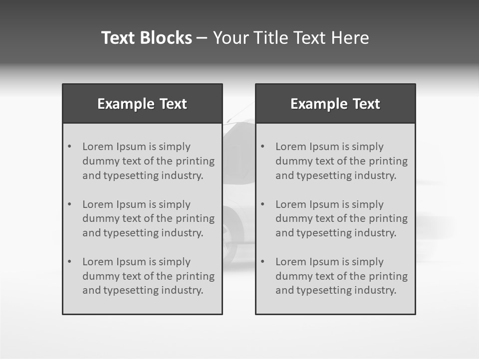 Shuttle Truck Tourist PowerPoint Template